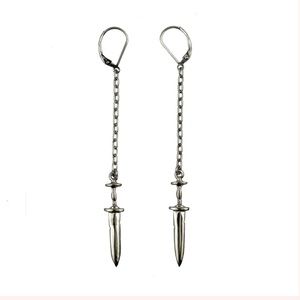 Hellhound Dagger Chain Earrings